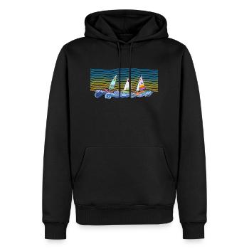 Segelboote - Männer Premium Bio Hoodie - Schwarz - Vorne - Nico (187cm)