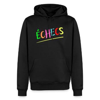 ÉCHECS MULTICOLORE ENFANTS CADEAU - Sweat à capuche Premium bio Homme - noir - Devant - Nico (187cm)