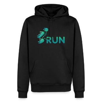 Courir - Sweat à capuche Premium bio Homme - noir - Devant - Nico (187cm)