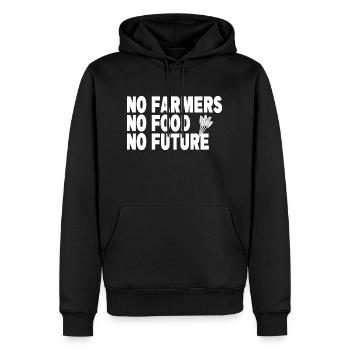 No Farmers No Food Bauern Demo Landwirte Protest - Männer Premium Bio Hoodie - Schwarz - Vorne - Nico (187cm)