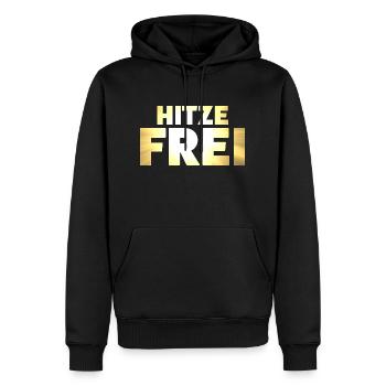 Hitzefrei - Männer Premium Bio Hoodie - Schwarz - Vorne - Nico (187cm)