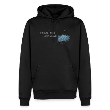 more than just a camping - Männer Premium Bio Hoodie - Schwarz - Vorne - Nico (187cm)