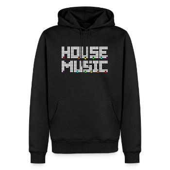 House Music LGBTQ+ Editio - Männer Premium Bio Hoodie - Schwarz - Vorne - Nico (187cm)