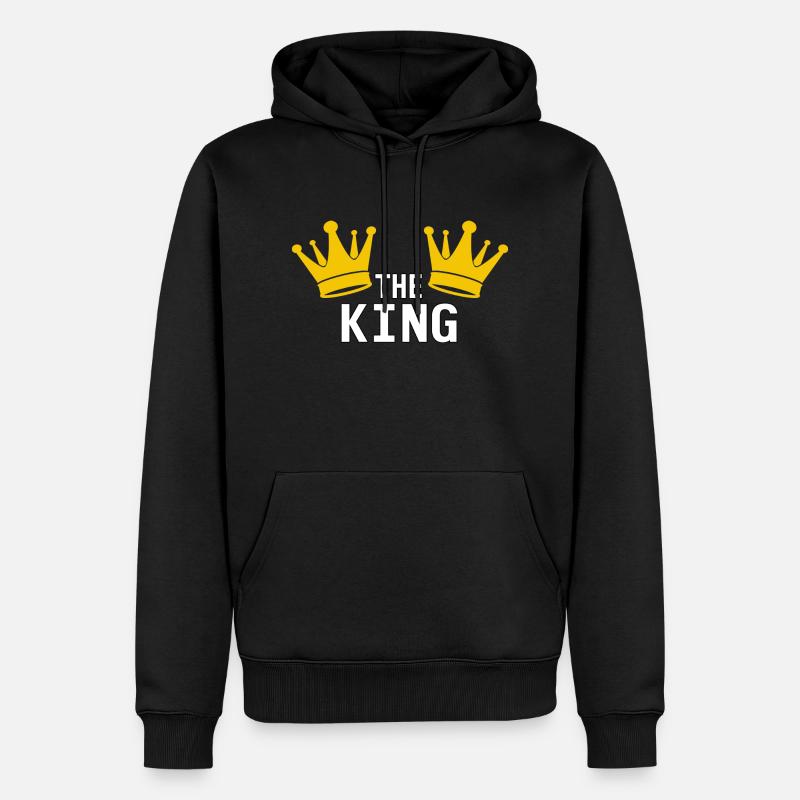 King - Men’s Premium Organic Hoodie - black