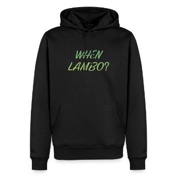 QUAND LAMBO GREEN - Sweat à capuche Premium bio Homme - noir - Devant - Nico (187cm)
