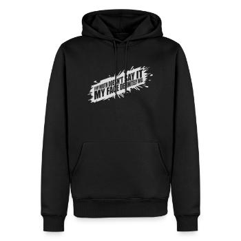 my face definitely will - Männer Premium Bio Hoodie - Schwarz - Vorne - Nico (187cm)