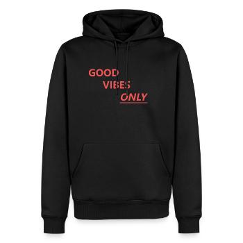 Good Vibes Only - Männer Premium Bio Hoodie - Schwarz - Vorne - Nico (187cm)