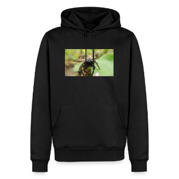 Blue Wood Bee Macro Photography - Men’s Premium Organic Hoodie - black - Front - Nico (187cm)