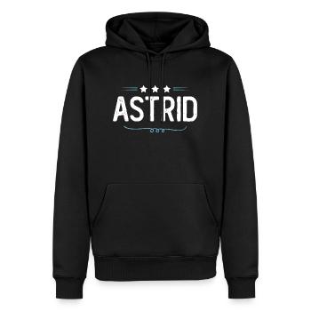 Astrid - Männer Premium Bio Hoodie - Schwarz - Vorne - Nico (187cm)