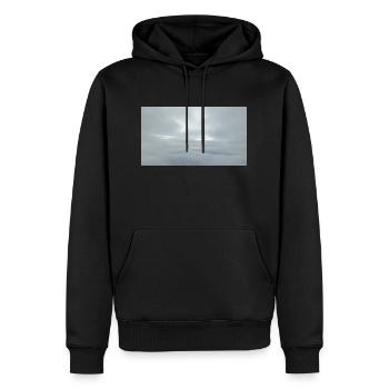 In den Wolken - Männer Premium Bio Hoodie - Schwarz - Vorne - Nico (187cm)