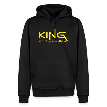 Roi de tout cadeau disant jaune - Sweat à capuche Premium bio Homme - noir - Devant - Nico (187cm)