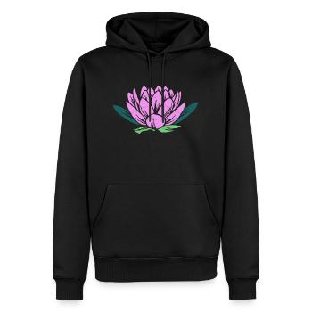 Lotus - Sweat à capuche Premium bio Homme - noir - Devant - Nico (187cm)