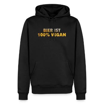 Bier ist 100% vegan - Männer Premium Bio Hoodie - Schwarz - Vorne - Nico (187cm)