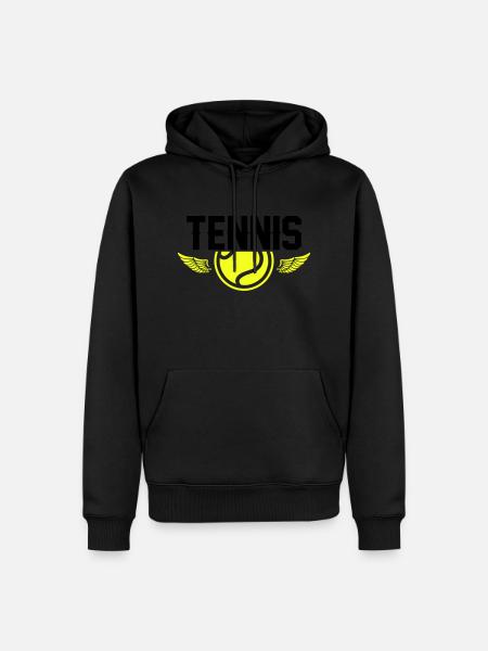 Tennis - Männer Premium Bio Hoodie - Schwarz