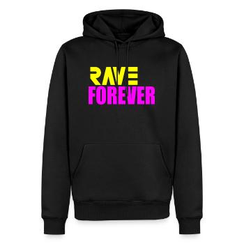 Rave pour toujours - Sweat à capuche Premium bio Homme - noir - Devant - Nico (187cm)