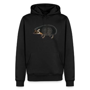 hedgehog - Men’s Premium Organic Hoodie - black - Front - Nico (187cm)