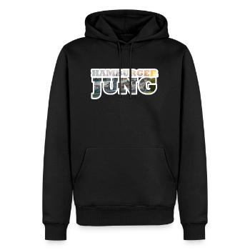 HamburgerJung - Männer Premium Bio Hoodie - Schwarz - Vorne - Nico (187cm)