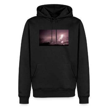 éclair sur la ville - Sweat à capuche Premium bio Homme - noir - Devant - Nico (187cm)