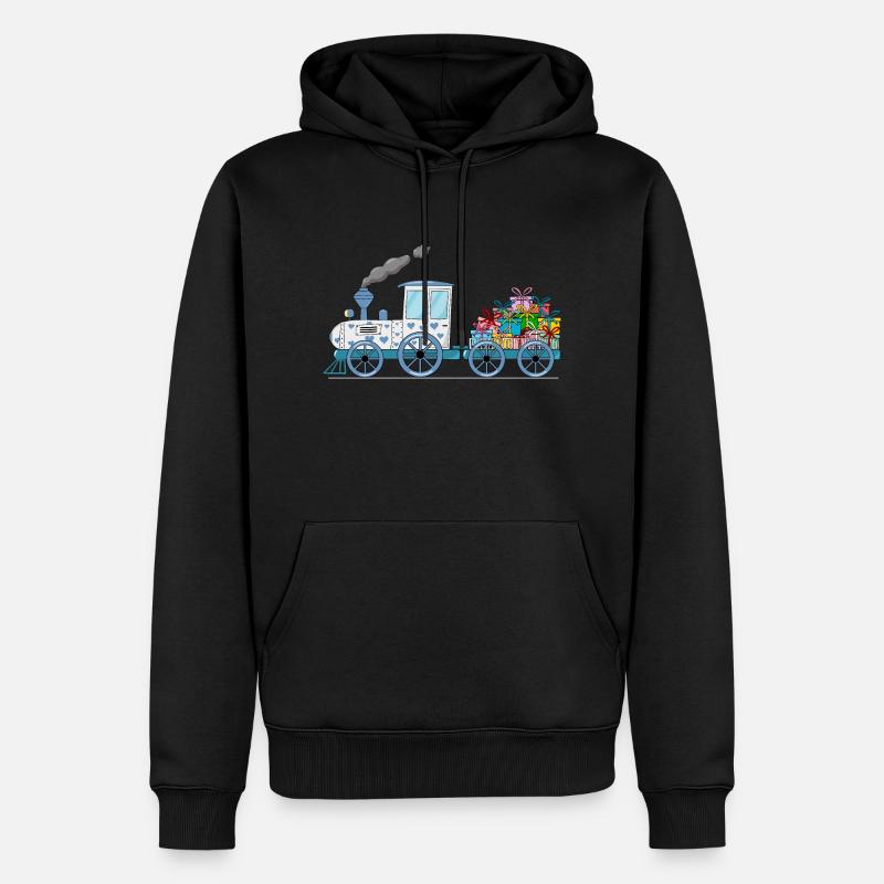 Train pour enfants avec remorque blanche - Sweat à capuche Premium bio Homme - noir