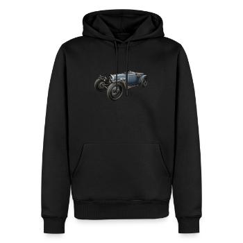 Voiture de collection - Sweat à capuche Premium bio Homme - noir - Devant - Nico (187cm)