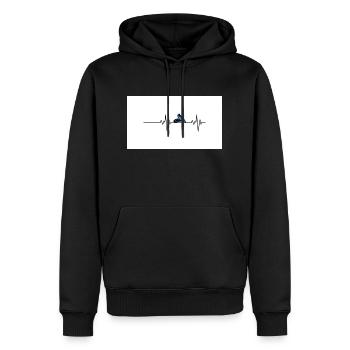 Herzschlag Fußball Design 2 - Männer Premium Bio Hoodie - Schwarz - Vorne - Nico (187cm)