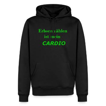 Erbsen zählen ist mein Cardio Shirt Geschenk - Männer Premium Bio Hoodie - Schwarz - Vorne - Nico (187cm)