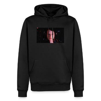 Visage liquide - Sweat à capuche Premium bio Homme - noir - Devant - Nico (187cm)