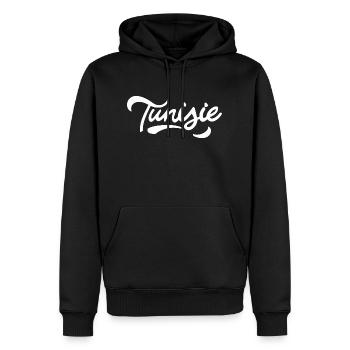 Tunisie - Sweat à capuche Premium bio Homme - noir - Devant - Nico (187cm)