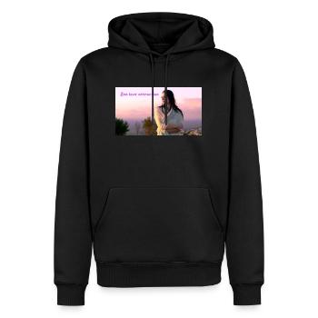 Zen Love attraction - Men’s Premium Organic Hoodie - black - Front - Nico (187cm)