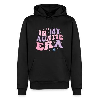 In My Auntie Era Baby Announcement for Aunt - Sweat à capuche Premium bio Homme - noir - Devant - Nico (187cm)
