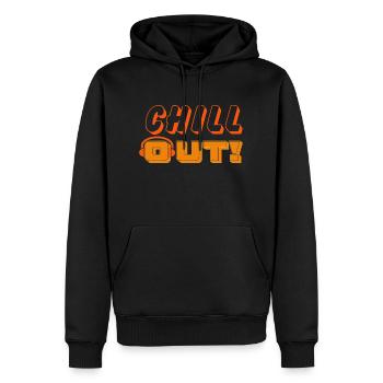 Chill out - Männer Premium Bio Hoodie - Schwarz - Vorne - Nico (187cm)