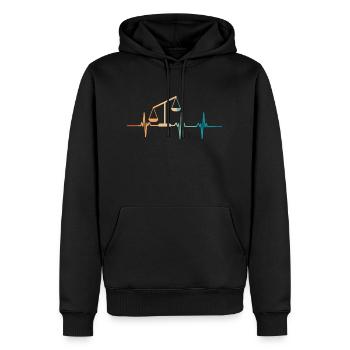 Battement de cœur balance - Sweat à capuche Premium bio Homme - noir - Devant - Nico (187cm)