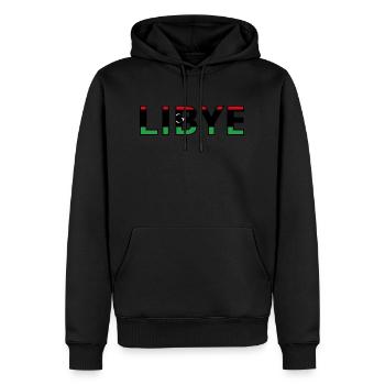 Drapeau Libye - Sweat à capuche Premium bio Homme - noir - Devant - Nico (187cm)