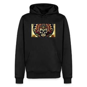 Fiesta Mexicana Skull & Bones - Männer Premium Bio Hoodie - Schwarz - Vorne - Nico (187cm)
