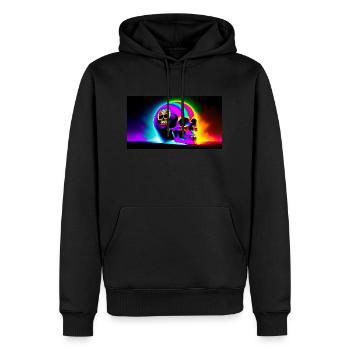 Crâne de psy - Sweat à capuche Premium bio Homme - noir - Devant - Nico (187cm)