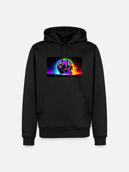 Psy Schädel - Männer Premium Bio Hoodie - Schwarz