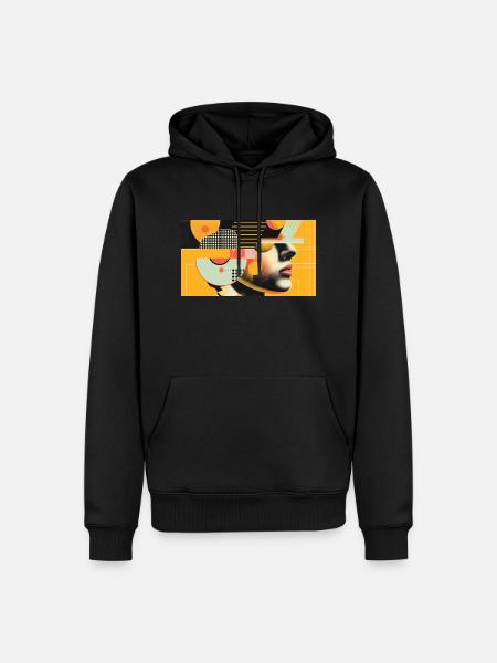 Geometric facial play - Men’s Premium Organic Hoodie - black