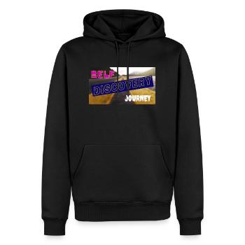 Voyage à la découverte de soi - Sweat à capuche Premium bio Homme - noir - Devant - Nico (187cm)