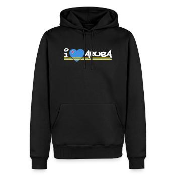 I love Aruba - Dutch Caribbean - Oranjestad - Männer Premium Bio Hoodie - Schwarz - Vorne - Nico (187cm)