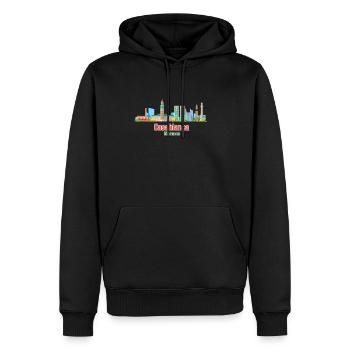 Casablanca - Sweat à capuche Premium bio Homme - noir - Devant - Nico (187cm)
