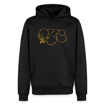 NYC New York City - Men’s Premium Organic Hoodie - black - Front - Nico (187cm)