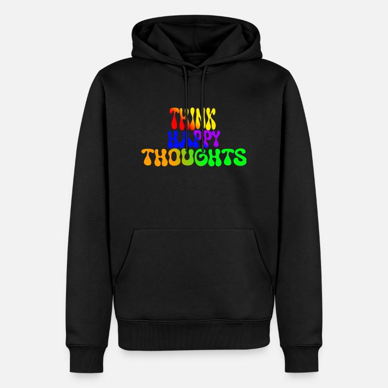 Pensez à des pensées heureuses - Sweat à capuche Premium bio Homme - noir