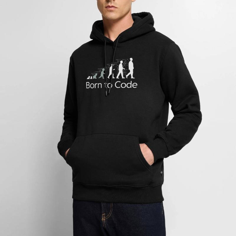 NÉ POUR CODER Sweat à capuche Premium bio Homme