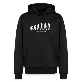Revolution - Evolution Homme Fun Twist 3 - Sweat à capuche Premium bio Homme - noir - Devant - Nico (187cm)