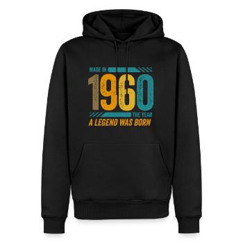 Made in 1960, the year a legend was born - Men’s Premium Organic Hoodie - black - Front - Nico (187cm)