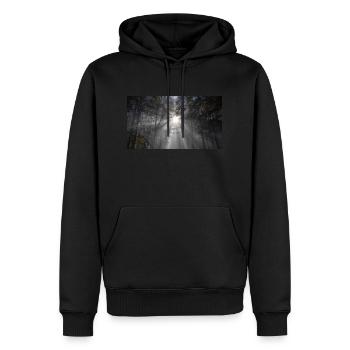 Saison du silence - Sweat à capuche Premium bio Homme - noir - Devant - Nico (187cm)