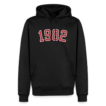 Year of birth sport 1982 - Men’s Premium Organic Hoodie - black - Front - Nico (187cm)
