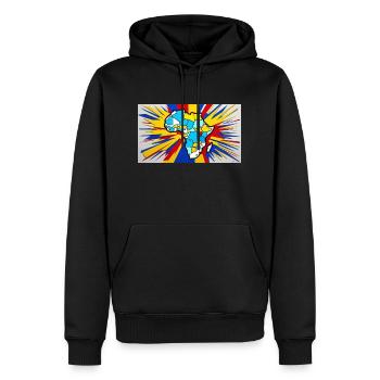 Farbe Afrikas - Männer Premium Bio Hoodie - Schwarz - Vorne - Nico (187cm)
