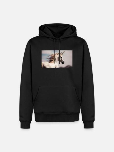 Einhorn - Männer Premium Bio Hoodie - Schwarz