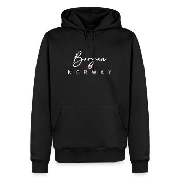 Norwegen - Bergen - Norge - Norway - Männer Premium Bio Hoodie - Schwarz - Vorne - Nico (187cm)